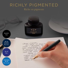 Parker flacone di inchiostro liquido Quink per penna stilografica | 57 ml | con confezione | nero