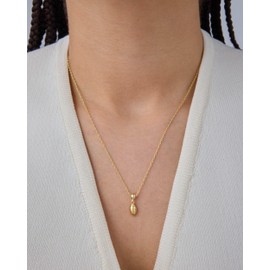 PAVOI 14K Yellow Gold Plated Whimsical Charm Pendant Necklaces for Women - Adjustable Sliding Chain Dainty Necklace Charms Pack - Customizable Sports Football Pendant Set