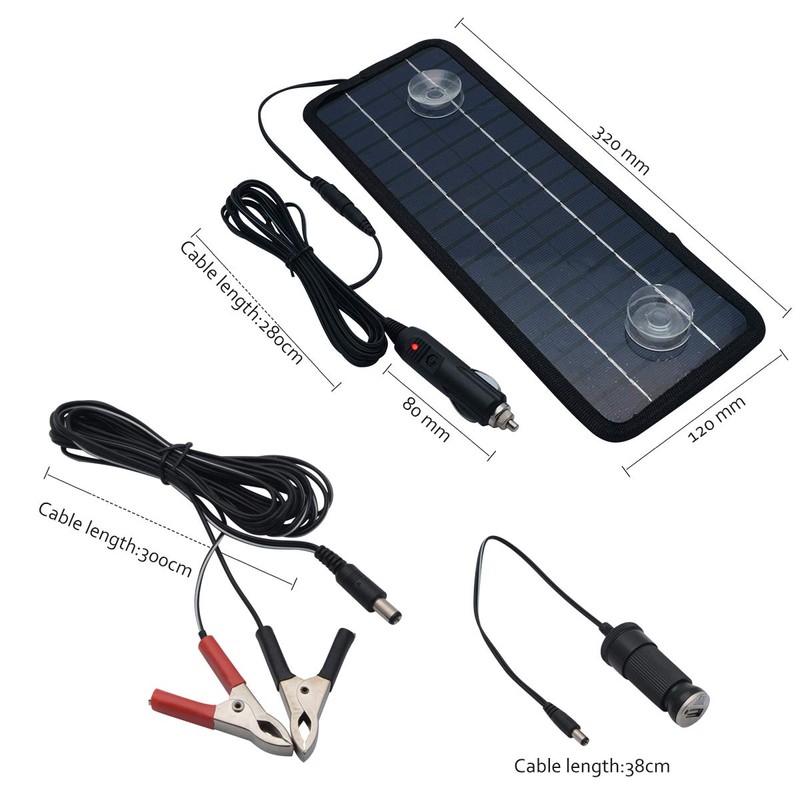 Outdoor Car Solar Panel 12V 4.5W Drip Charger Universal Power