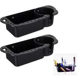 WADY Boat Caddy Organizer, Universal Fit for Bass, Kayak, Pontoon, Jon Boat, Fishing Caddy, Cabin Storage (Black+Black)