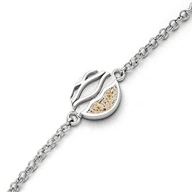 DUR Jewellery Delicate Bracelet Beach Waves Beach Sand Silver 925 / - 16.5 cm + 2 cm (A1550), Silver, No Gemstone