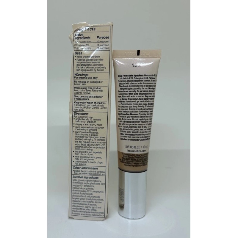 IT COSMETICS CC+ NUDE GLOW SKIN TINT FOUNDATION SPF40 MEDIUM