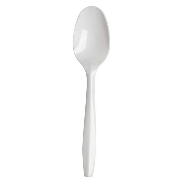 Dixie 5.75" Medium-Weight Polypropylene Plastic Teaspoon by GP PRO (Georgia-Pacific), White, PTM21, (Case of 1,000)