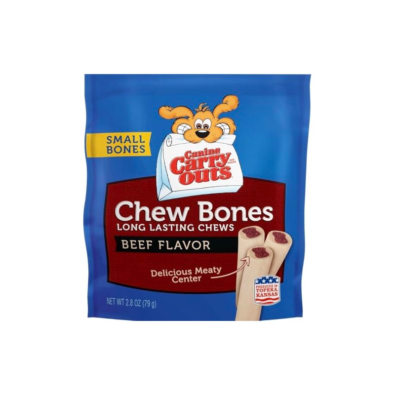 Canine Carry Outs Beef Flavor Chew Bones-4 Pack (2.8 oz