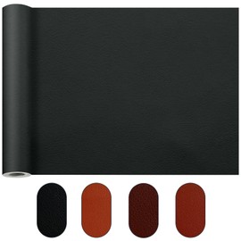 Self Adhesive Leather Repair Patch 16x60 Inch DIY Vinyl Leather Couch Repair Kit for Furniture, Waterproof Leather Repair Tape for Car Seat & Interior, Sofa, Chair, Motorcycle Seat(Black,1 Roll)