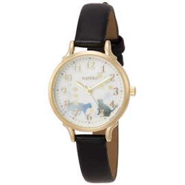Fieldwork GY006 Women's Analog Wristwatch, Syrup, Leather Strap, Black, Watch Analog, Animal, Casual