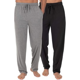 Fruit of the Loom Men's Extended Sizes Jersey Knit Sleep Pant (1 & 2 Packs)Ebony/Ashed Heather, 3X