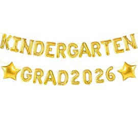 Kindergarten Grad 2026 Balloons - Kindergarten Graduation Balloons Banner for Graduation Decorations 2026 - Class of 2026 Congrats Grad Party Decorations Supplies