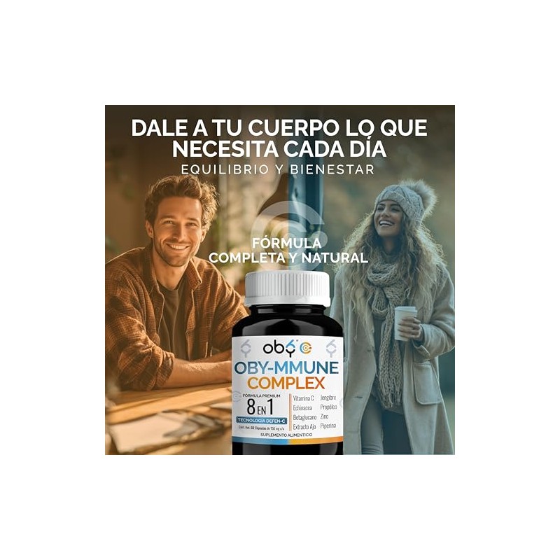 Oby Immune Complex Vitamina Zinc Echinacea Ajo Envejecido Jengibre Propóleo