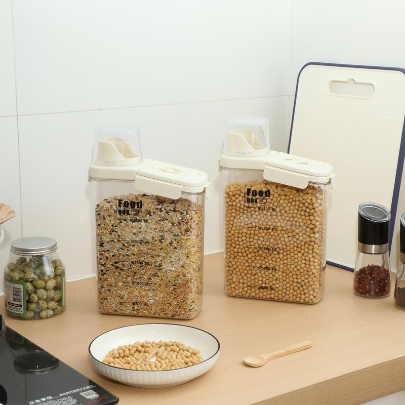 Blushtier 4 PCS Cereal Containers Storage 2.8L Airtight Large Dry