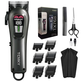 TCMKY Hair Clippers for Men Professional Hair Trimmer for Men Cordless&Corded Barber Clippers for Hair Cutting & Grooming.Rechargeable Hair Trimmer Kit for Household(Silvery)