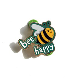 Cute Enamel Pin Bee Happy Pin Fun Cool Lapel Pin for Women Kids for Backpacks Aesthestic Jackets Decoration