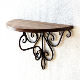 Wall Shelf, Wooden Wall Hanging Shelf, Shelf, Entryway, Toilet, Kitchen, Fashionable, Antique Decorative Shelf, Iron and Wood Wall Mini Shelf