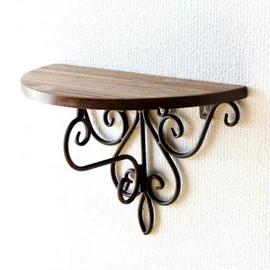Wall Shelf, Wooden Wall Hanging Shelf, Shelf, Entryway, Toilet, Kitchen, Fashionable, Antique Decorative Shelf, Iron and Wood Wall Mini Shelf
