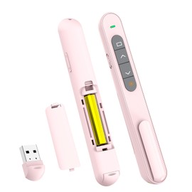 QUI Presentation Clicker for PowerPoint, RF 2.4GHz USB Wireless Presenter Remote with Volume Control, PowerPoint Clicker Slide Advancer for Mac, Windows, Laptop, Keynote