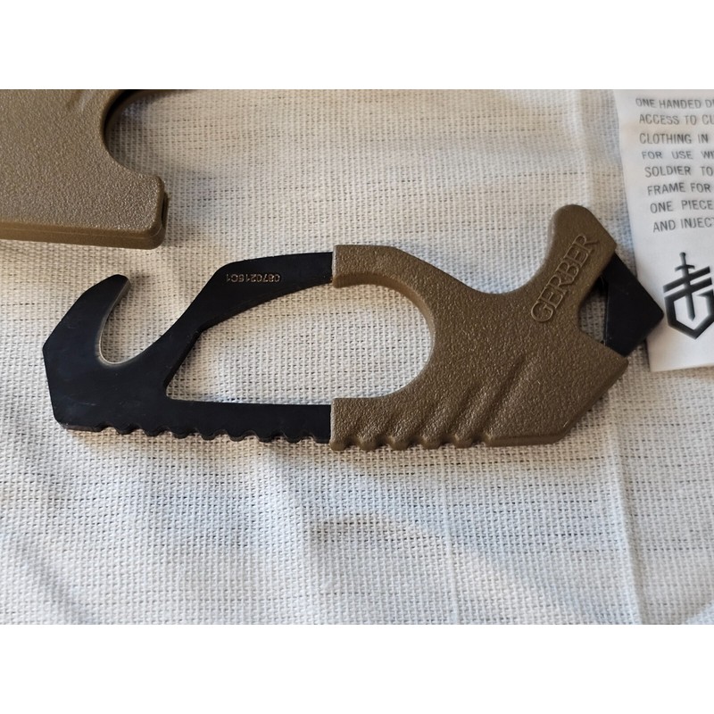 Gerber Seatbelt Strap Cutter Glass Breaker Knife 0870215C1 Brown Rescue