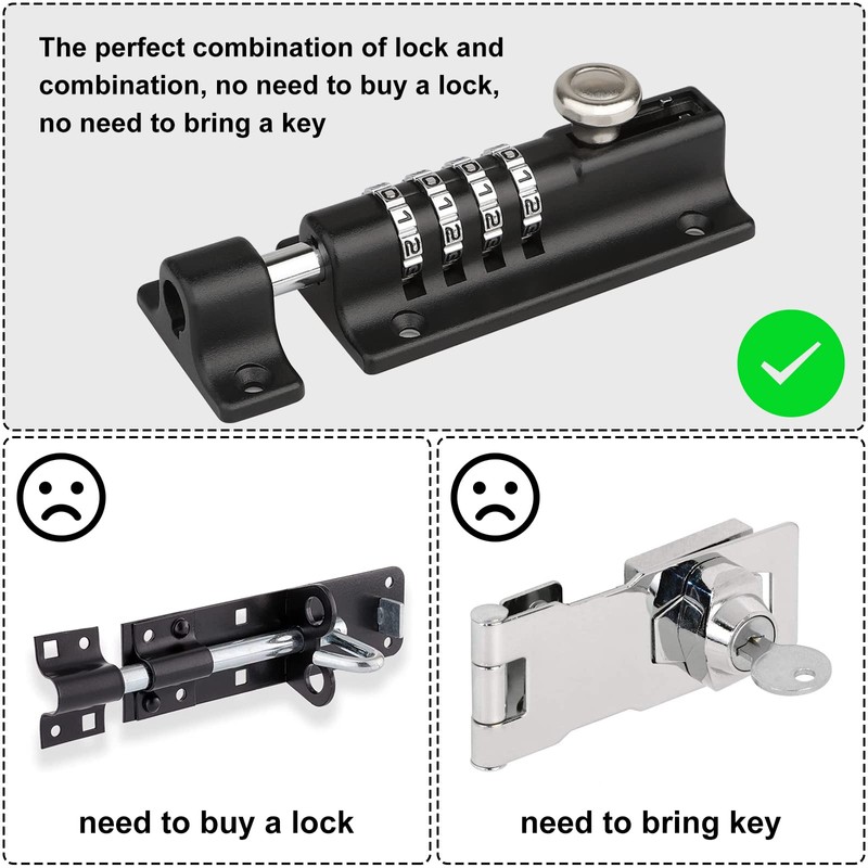 Door Slide Latch, [Heavy Duty] [Weatherproof] Spopal Barn Door Latch