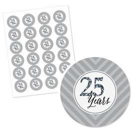 Big Dot of Happiness We Still Do - 25th Wedding Anniversary - Party Circle Sticker Labels - 24 Count