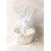 Chattels WHITE SMALL OVAL HAMPER/WHITE DOT PAPER