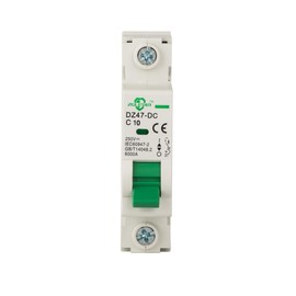 ZGLEDUN DC Miniature Circuit Breaker, 1 Pole 10 Amp, 110V-250VDC, 6kA Din Rail Mount Breaker with Thermal Magnetic Trip, DZ47-63 C10 1P, DC Solar MCB