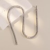 PanLuca Rectangle Zirconia Tennis Necklace for Women Men, 14k White