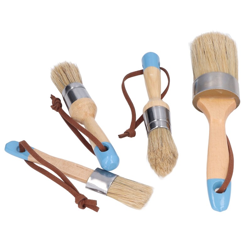 4PCS Paint Brush Bristles Wooden Handle for Furniture Tables Chairs