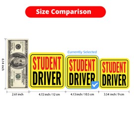 Linsaner New Driver Magnet for Car, Student Driver Magnet, 2-Pack Removable Reflective Car Decals - Durable Automotive Exterior Accessories Stickers for Cars (Red/Black - Student, 4.13 inch)