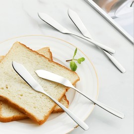 VANRA Cheese Spreader Knife Set 4-Piece Stainless Steel Butter Knife Small Sandwich Condiment Jam Bread Cream Canape Knives Spatula 5.9-inch