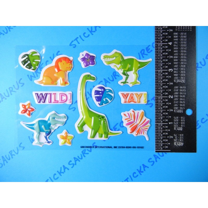 Unbranded Dinosaurs Small Puffy Stickers Sheet