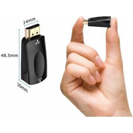 HDMI to VGA Converter, Audio Cable 1080P 60Hz HDMI Male VGA Female Adapter with Audio Transmission 3.5mm Jack Audio Socket Gold Plated Connector