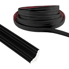 Black Quadrant Trim, Flexible Skirting Board Coving for Ceilings Plastic Tile Trim Worktop Edging Strip for Wall Ceiling Cabinet Countertop Floor Edges and Corners Decoration(12 * 9mm-2.5m-Black)
