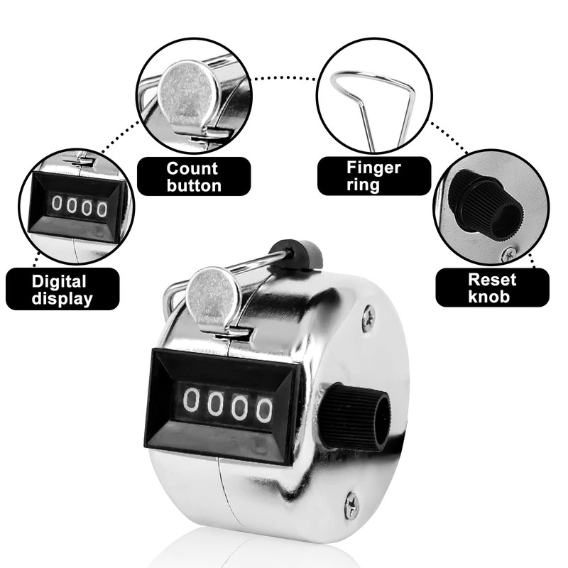 LICQIC 4-digit Clicker Counter, Handheld Counters, Tally Counter, for Counting,