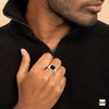 Amberta Solid 925 Sterling Silver Black Onyx Ring for Men
