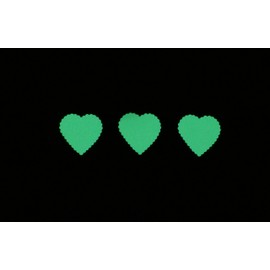 3 “Puffy” Heart Shaped ~ Glow In The Dark Waterproof Vinyl Decal Stickers Set ~ Lot of 3 ~ for Car Vehicle Truck Night Light Wall Car School Work Journal Book Birthday Gift Christmas Present