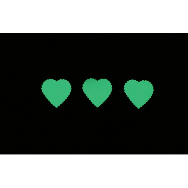 3 “Puffy” Heart Shaped ~ Glow In The Dark Waterproof