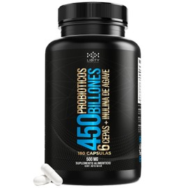 BALANCE | 450 Billones de Probioticos + Inulina de Agave (Prebiótico) con 180 Cápsulas Para Hasta 6 Meses de Consumo – 5 Mil Millones UFC por Cápsula 