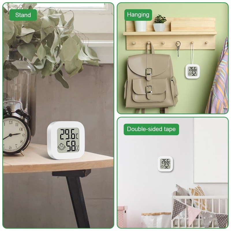 Ainiv 3PCS Digital Hygrometer Indoor Thermometer, Mini Room Thermometer with