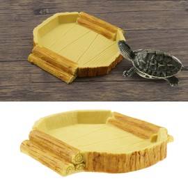 YINETTECH Reptile Water Bowl Resin Feeding Bowl Bearded Dragons Feeding Bowl for Chameleon Turtle Lizard Gecko Spider Amphibian Accessories 14.7 x 14 x 2 cm