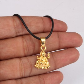 Rudra Empire Spiritual Lord Ganesha Ganpati on Lotus Pendant Locket for Men and Women, Free Size, Brass, No Gemstone