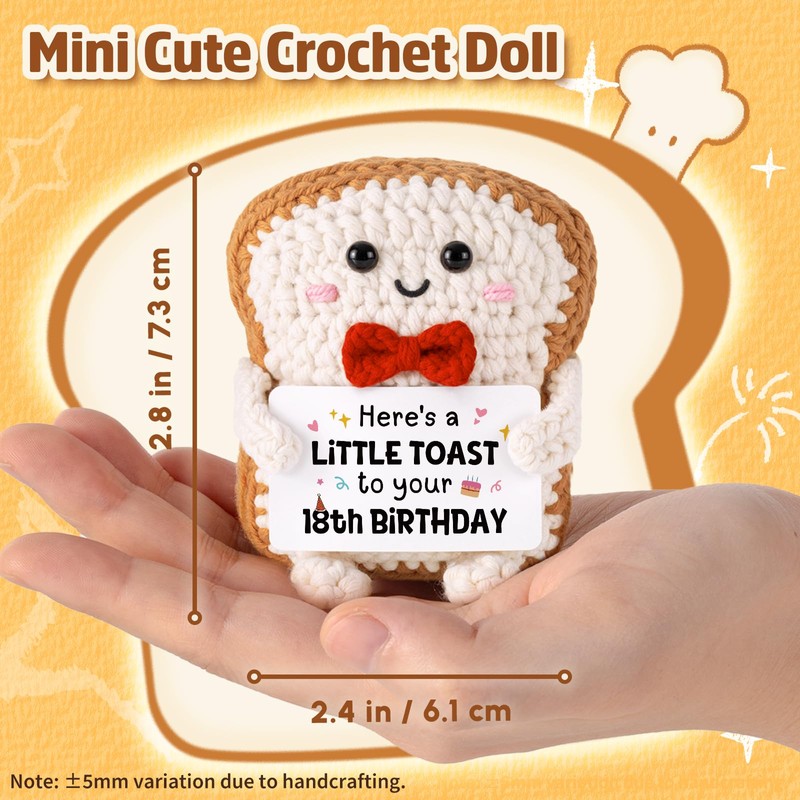 18th Birthday Gifts for Girls Boys- Emotional Support Crochet Toast