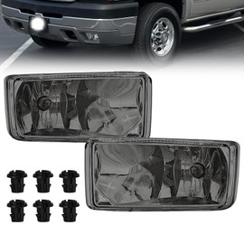 AniyaFDCX Fog Lights Assembly Compatible with 2007-2015 Chevy Silverado, Suburban, Tahoe, 2007-2013 Avalanche, Truck Fog Lamp Replacement Smoked Lenes