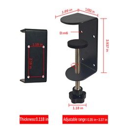 Jhanw 3 inch C-Clamp with Four Small Holes in the back, 2-Pack Adjustable Desk C Clamps for Range 0.35"~3.37", Versatile Clamp for Brake, Parts Assembly, Fastening, Welding, Woodwork, Metal Work