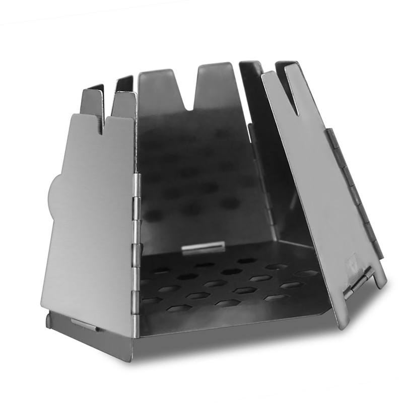 Mini Folding Stainlesss Steel Hexagon Wood Stove Portable Outdoor Camping