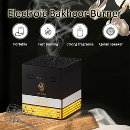 Kaaba Quran Speaker and Mini Bakhoor Incense Burner, Remote Control, 114 Chapters of the Quran, 18 Reciters and 16 Translations