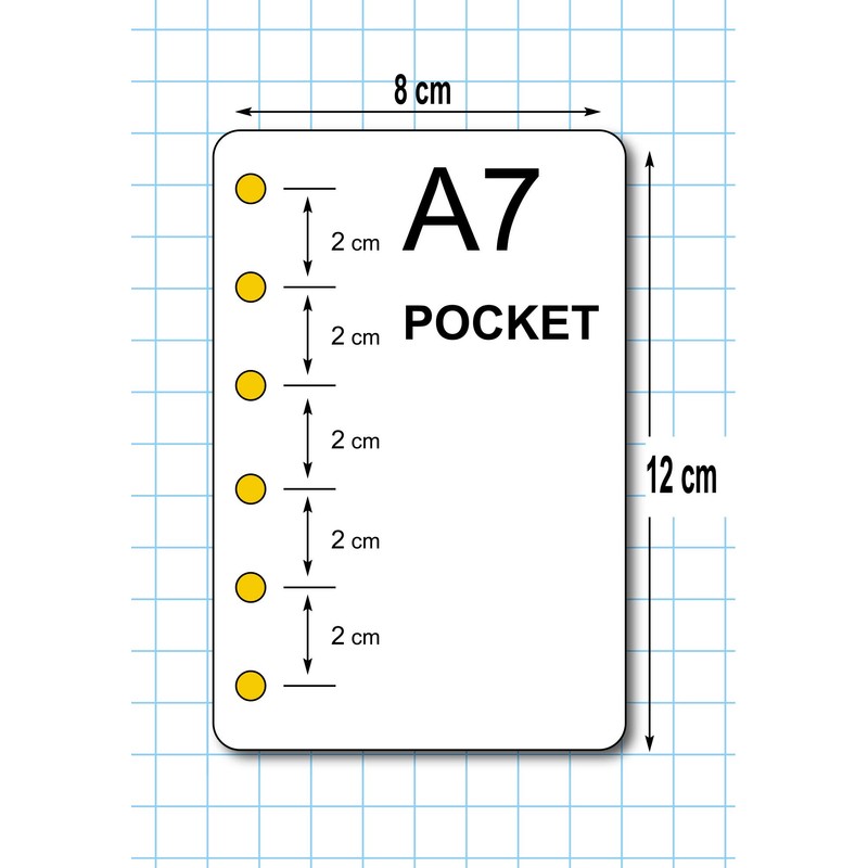 Replacement Pocket Format 8 x 12 cm with 6 Holes