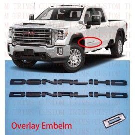 Auto Overlay Matte BLACK 2019+ GMC SIERRA 2500HD 3500HD EMBLEM Door
