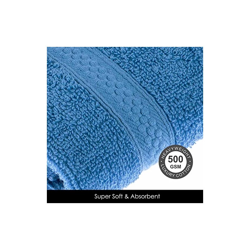 HOMESCAPES Cobalt Blue Turkish Cotton Bath Towel Super Soft Thick