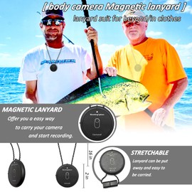 Eastfatkun Universal Body Camera Magnetic Lanyard Mount, Back Clips for Body Cameras, Body Worn Camera