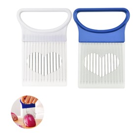 YVPSI 2pcs Onion Holder Slicer With Cover For Slicing, Stainless Steel Onion Slicer Cutter Vegetable Tomato Lemon Meat Holder Slicer Tools Cutter Food Slicer Assistant Tool