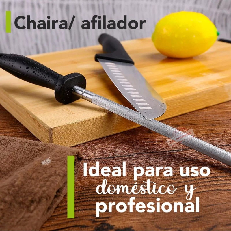 J.H. Company Chaira Redonda 12 Pulgadas Afilador Cuchillos Cocina C477